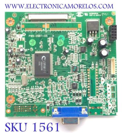 MAIN PARA MONITOR EMACHINES / NUMERO DE PARTE 750T0987A / PWB-0987-05 / MODELO E17T6W